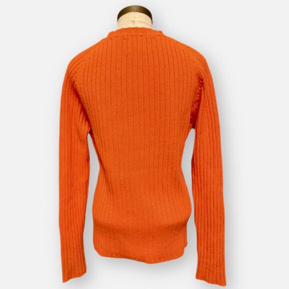 Vintage Abercrombie & Fitch Sweater Womens M Made in Australia Rib Knit Orange - Picture 4 of 16